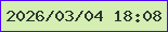 文字の大きさ：1、枠の色：4e03fb、背景の色：d5eeb1、文字の色：2a3732 無料ブログパーツのブログ時計