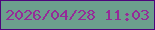 文字の大きさ：1、枠の色：4e047c、背景の色：6c9f8d、文字の色：952b98 無料ブログパーツのブログ時計