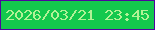文字の大きさ：4、枠の色：4e059e、背景の色：13c84d、文字の色：b1f296 無料ブログパーツのブログ時計