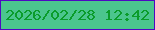 文字の大きさ：5、枠の色：4e08c2、背景の色：4bc58e、文字の色：0a9c2b 無料ブログパーツのブログ時計