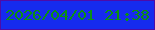 文字の大きさ：5、枠の色：4e0ba8、背景の色：162bee、文字の色：0b9014 無料ブログパーツのブログ時計