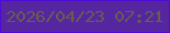 文字の大きさ：1、枠の色：4e0bd5、背景の色：5526a0、文字の色：665e4e 無料ブログパーツのブログ時計