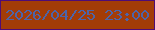 文字の大きさ：4、枠の色：4e0c76、背景の色：a23c08、文字の色：4c64a8 無料ブログパーツのブログ時計