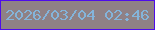 文字の大きさ：4、枠の色：4e0cea、背景の色：8f8185、文字の色：84b4da 無料ブログパーツのブログ時計