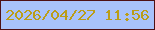 文字の大きさ：5、枠の色：4e1015、背景の色：a8c2fb、文字の色：bb9d18 無料ブログパーツのブログ時計