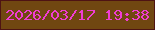 文字の大きさ：3、枠の色：4e1313、背景の色：704711、文字の色：f03dd3 無料ブログパーツのブログ時計