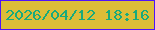 文字の大きさ：3、枠の色：4e13f9、背景の色：dcbd38、文字の色：18aa7d 無料ブログパーツのブログ時計