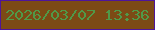 文字の大きさ：3、枠の色：4e159a、背景の色：7c4a15、文字の色：509948 無料ブログパーツのブログ時計