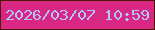 文字の大きさ：4、枠の色：4e1605、背景の色：d92784、文字の色：b1c5fc 無料ブログパーツのブログ時計