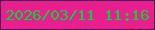 文字の大きさ：1、枠の色：4e1856、背景の色：e91e8f、文字の色：07d43a 無料ブログパーツのブログ時計