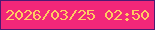 文字の大きさ：1、枠の色：4e1972、背景の色：f22779、文字の色：ffca62 無料ブログパーツのブログ時計