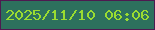 文字の大きさ：3、枠の色：4e1a50、背景の色：2d715d、文字の色：9adc31 無料ブログパーツのブログ時計