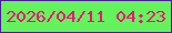 文字の大きさ：2、枠の色：4e1a9b、背景の色：64f35d、文字の色：f40e7c 無料ブログパーツのブログ時計