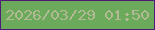 文字の大きさ：2、枠の色：4e1b7b、背景の色：6aaa5a、文字の色：b1b995 無料ブログパーツのブログ時計