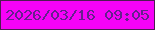 文字の大きさ：5、枠の色：4e1d52、背景の色：f603f7、文字の色：65208e 無料ブログパーツのブログ時計