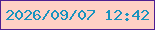 文字の大きさ：4、枠の色：4e1e91、背景の色：fed0c5、文字の色：1793bf 無料ブログパーツのブログ時計