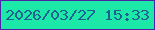 文字の大きさ：3、枠の色：4e21a7、背景の色：1ce9a7、文字の色：1d6091 無料ブログパーツのブログ時計