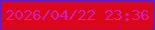文字の大きさ：5、枠の色：4e21e5、背景の色：db061a、文字の色：d41bb2 無料ブログパーツのブログ時計