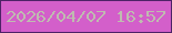 文字の大きさ：2、枠の色：4e2267、背景の色：d35fca、文字の色：bfbbb0 無料ブログパーツのブログ時計