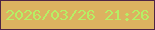 文字の大きさ：5、枠の色：4e2445、背景の色：dcb260、文字の色：b5f065 無料ブログパーツのブログ時計