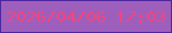 文字の大きさ：4、枠の色：4e259d、背景の色：9e5fbc、文字の色：f3457c 無料ブログパーツのブログ時計
