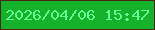 文字の大きさ：3、枠の色：4e2610、背景の色：15b22b、文字の色：68fd91 無料ブログパーツのブログ時計