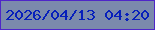 文字の大きさ：5、枠の色：4e26c8、背景の色：7b8aac、文字の色：071fbb 無料ブログパーツのブログ時計