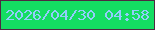 文字の大きさ：3、枠の色：4e2941、背景の色：14dd62、文字の色：92cdfb 無料ブログパーツのブログ時計