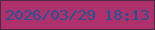 文字の大きさ：5、枠の色：4e2942、背景の色：ae316b、文字の色：225394 無料ブログパーツのブログ時計