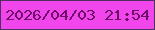 文字の大きさ：1、枠の色：4e315f、背景の色：f146ec、文字の色：6d0f65 無料ブログパーツのブログ時計