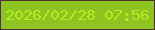 文字の大きさ：2、枠の色：4e332b、背景の色：8dc422、文字の色：b6ec1d 無料ブログパーツのブログ時計