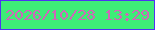 文字の大きさ：5、枠の色：4e33f2、背景の色：3eed77、文字の色：d066b9 無料ブログパーツのブログ時計