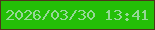 文字の大きさ：4、枠の色：4e351b、背景の色：24bf07、文字の色：95d896 無料ブログパーツのブログ時計