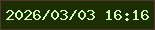 文字の大きさ：3、枠の色：4e3636、背景の色：1d2f02、文字の色：d2fdb1 無料ブログパーツのブログ時計