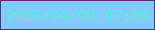文字の大きさ：3、枠の色：4e3668、背景の色：82cafd、文字の色：54f0cb 無料ブログパーツのブログ時計