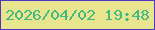 文字の大きさ：2、枠の色：4e36c3、背景の色：e9e58e、文字の色：42b885 無料ブログパーツのブログ時計