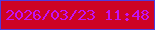 文字の大きさ：5、枠の色：4e3cdd、背景の色：ce0324、文字の色：c411f2 無料ブログパーツのブログ時計