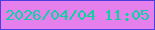 文字の大きさ：3、枠の色：4e3ddf、背景の色：e57fec、文字の色：0ad3a1 無料ブログパーツのブログ時計