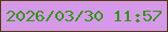 文字の大きさ：3、枠の色：4e3e00、背景の色：d798e9、文字の色：2b9a0b 無料ブログパーツのブログ時計