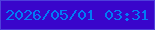文字の大きさ：4、枠の色：4e3fdb、背景の色：3905cb、文字の色：017bf6 無料ブログパーツのブログ時計