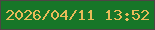 文字の大きさ：2、枠の色：4e4445、背景の色：177628、文字の色：e7bb59 無料ブログパーツのブログ時計