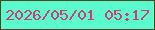 文字の大きさ：1、枠の色：4e4521、背景の色：5bfbce、文字の色：c83f7a 無料ブログパーツのブログ時計