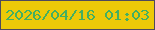 文字の大きさ：5、枠の色：4e495d、背景の色：edc908、文字の色：44af61 無料ブログパーツのブログ時計