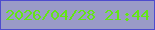 文字の大きさ：3、枠の色：4e4ccd、背景の色：9a9bc7、文字の色：64e615 無料ブログパーツのブログ時計