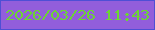 文字の大きさ：2、枠の色：4e4fd5、背景の色：925edb、文字の色：6cd434 無料ブログパーツのブログ時計