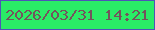 文字の大きさ：3、枠の色：4e54b7、背景の色：2aec66、文字の色：74535c 無料ブログパーツのブログ時計