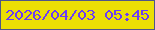 文字の大きさ：3、枠の色：4e5689、背景の色：ebdf04、文字の色：6b3df4 無料ブログパーツのブログ時計