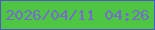 文字の大きさ：3、枠の色：4e5ac1、背景の色：4fc544、文字の色：7669d0 無料ブログパーツのブログ時計