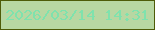 文字の大きさ：3、枠の色：4e5b08、背景の色：b8d7a2、文字の色：7fe2ad 無料ブログパーツのブログ時計