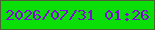文字の大きさ：1、枠の色：4e6035、背景の色：0bdf08、文字の色：820ad6 無料ブログパーツのブログ時計